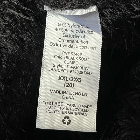 Time and Tru Fair Isle Sweater Black Multicolor Size XXL (20) - Picture 8 of 10